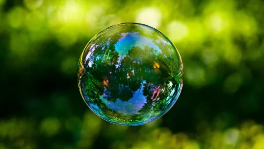 Bulle sur fond flou